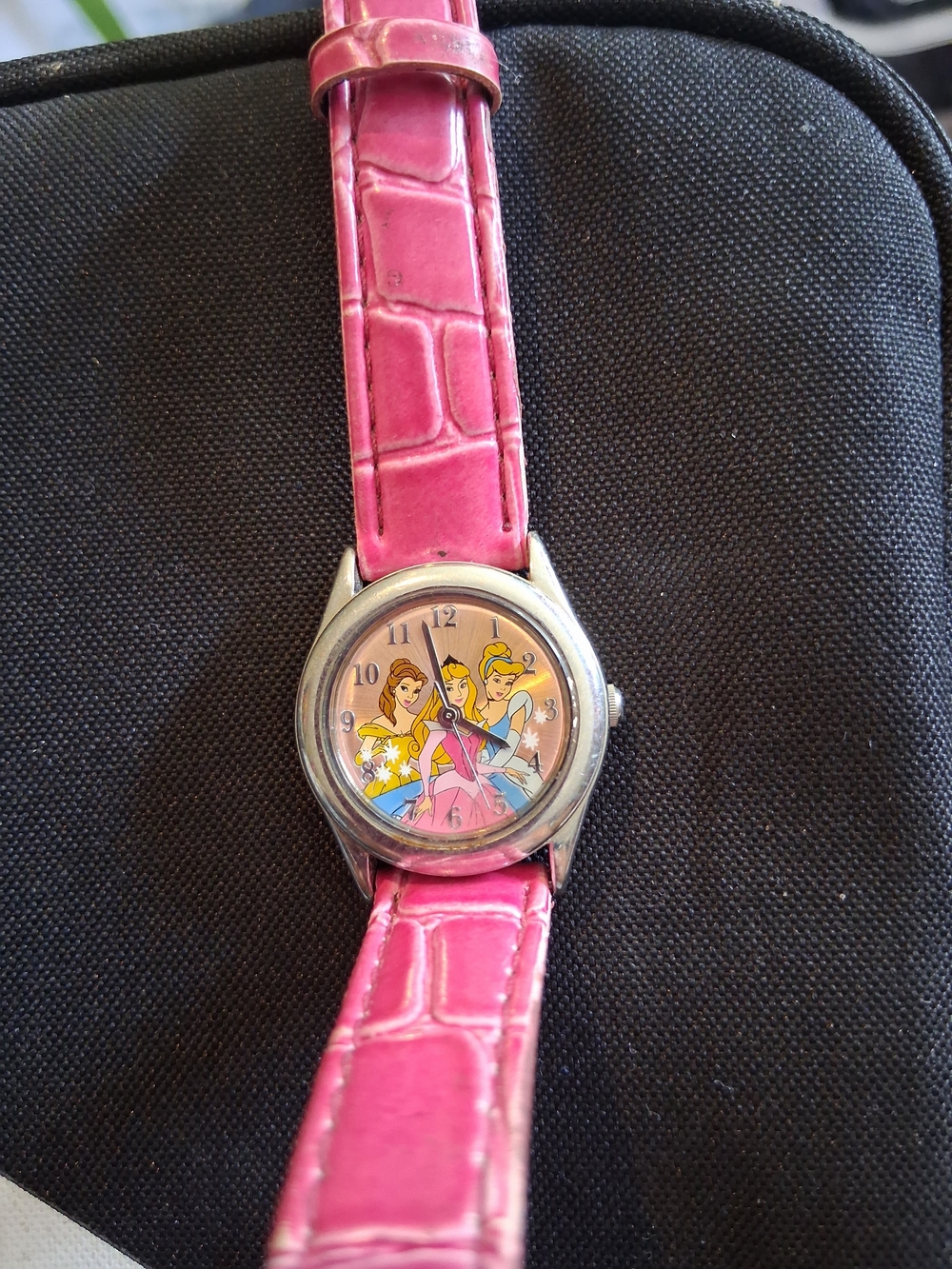Disney Pink Strap Kids' Watch with Silver Case